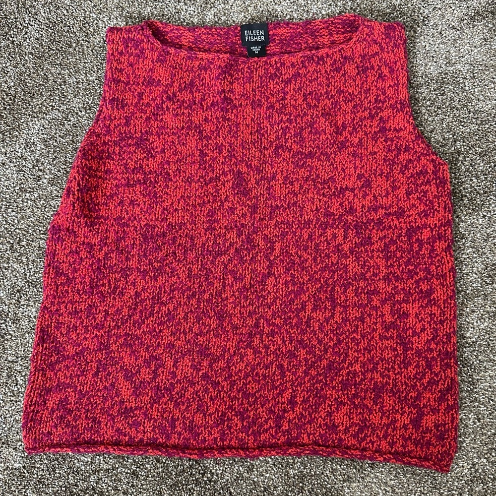 Eileen Fisher Women's Sleeveless Sweater 100% Cotton Medium